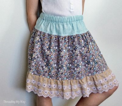 Tiered Skirt with Lace Ruffle | Fun Family Crafts