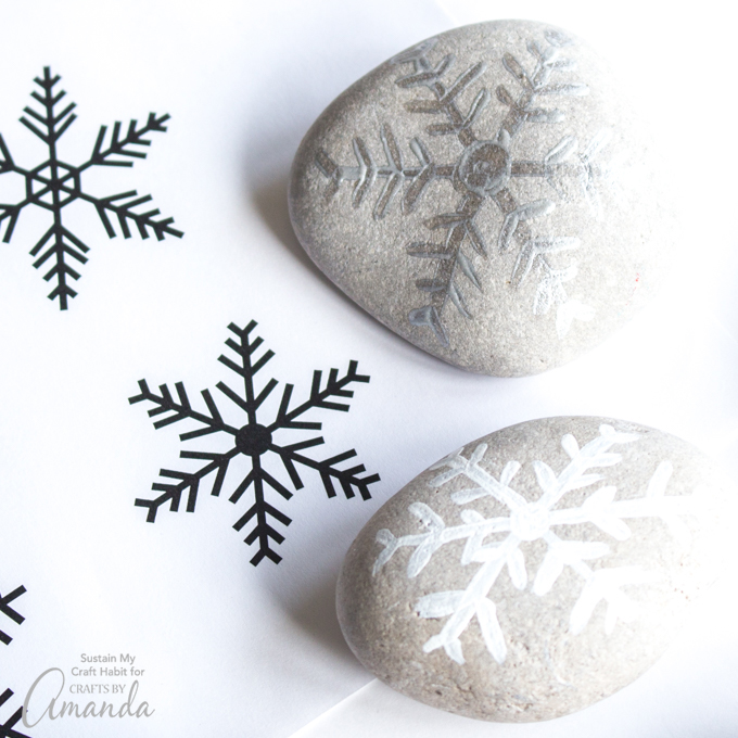 Painted Rock Snowflakes Fun Family Crafts