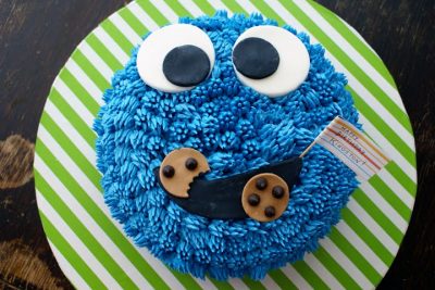 cookie monster layer cake