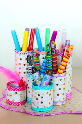 Cardboard Tube Pencil Organizer | Fun Family Crafts