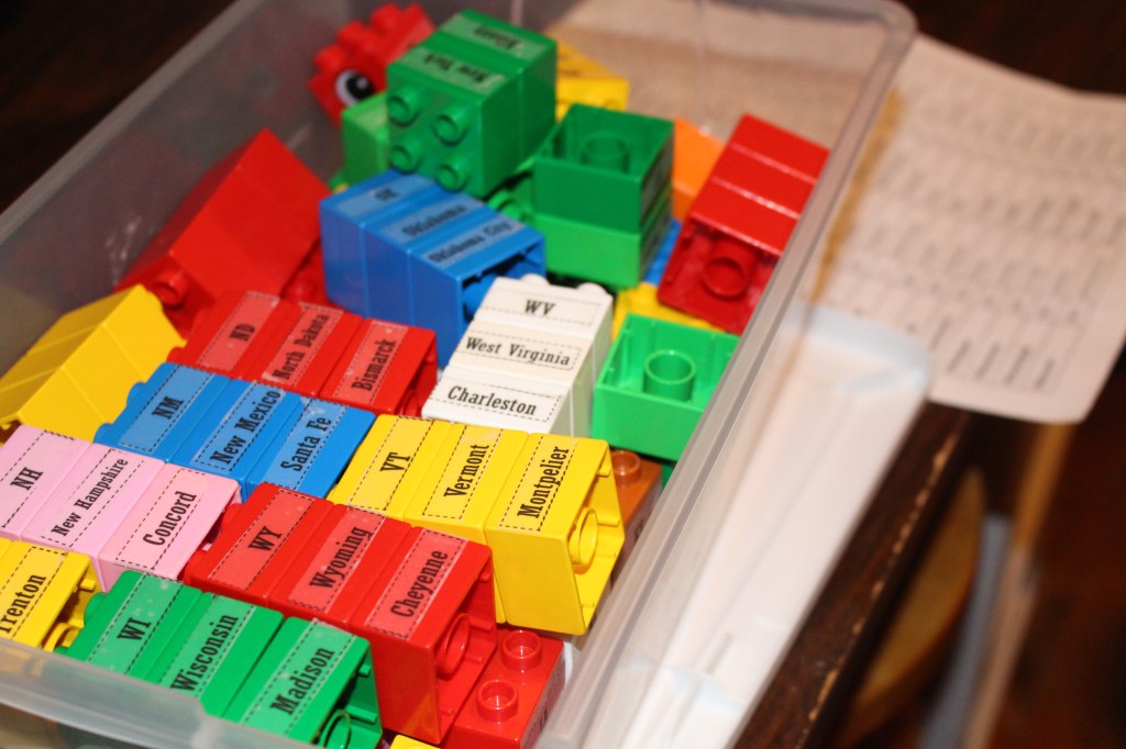 LEGO States, Capitals, and Abbreviations Game