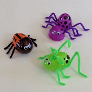 plastic egg bugs