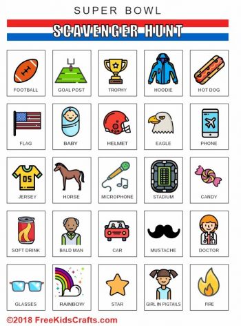 Printable Super Bowl Scavenger Hunt | Fun Family Crafts