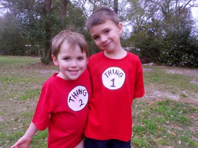 thumbnail image 2 of Thing One And Thing Two Matching T-Shirt - Dr Seuss World Book Day Shirt For Men, Women, Kids 2 of 6