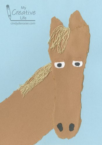 Torn Paper Footprint Horse | Fun Family Crafts