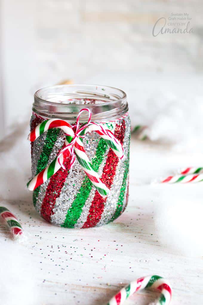 Candy Cane Mason Jar Luminary Fun Family Crafts