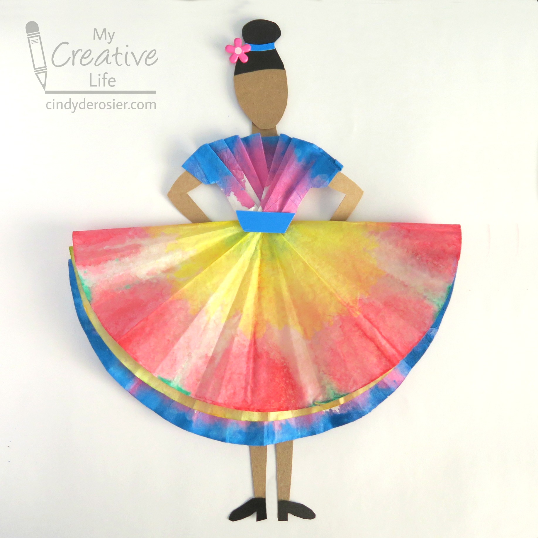 Coffee Filter Folklorico Dancer | Fun Family Crafts