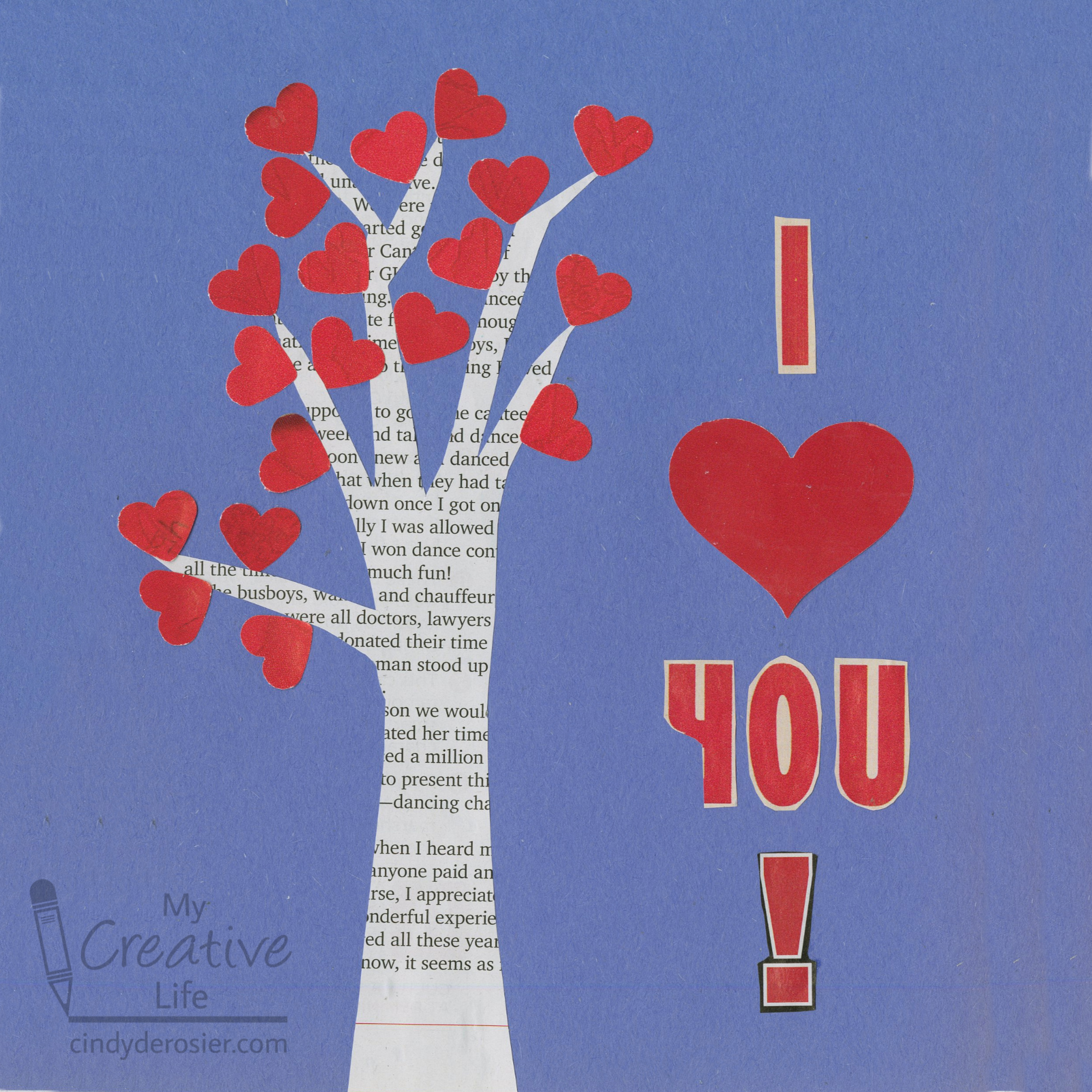 Magazine Heart Valentine Tree | Fun Family Crafts