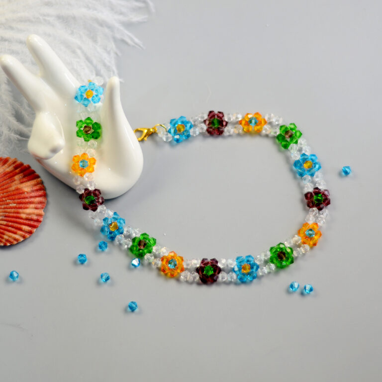 Beaded Flower Choker Necklace Fun Family Crafts