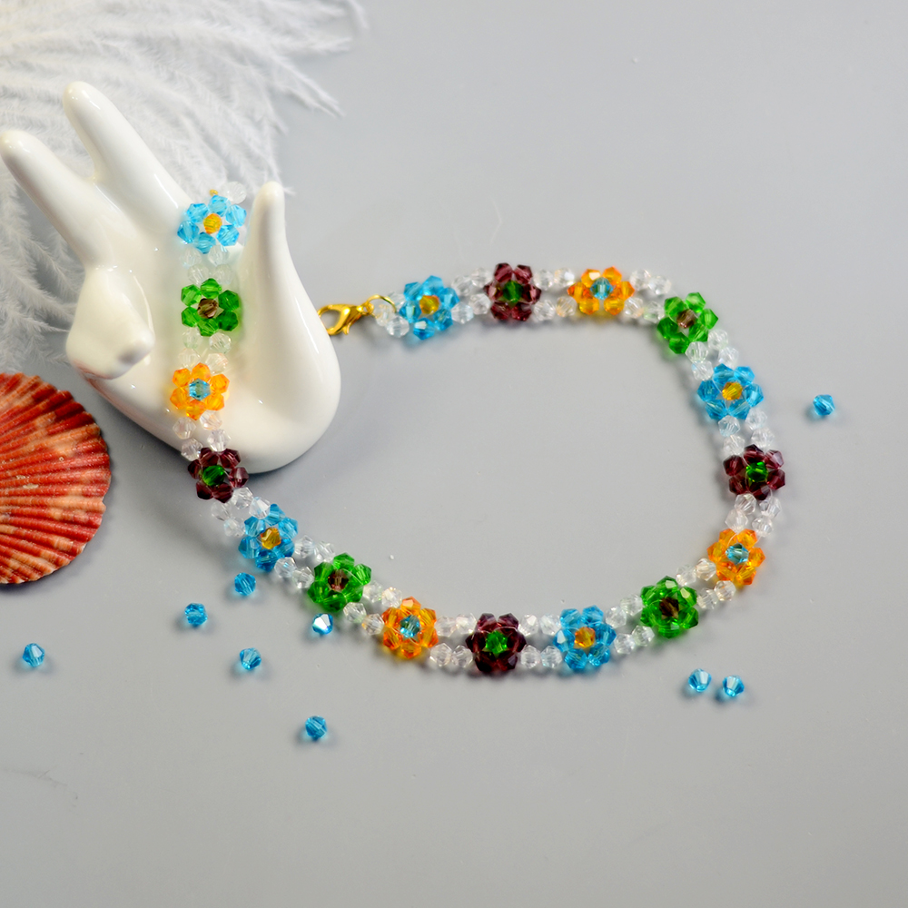 PEACH FLOWER BEADED necklace – Mazza Boutique
