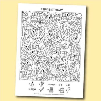 Printable I Spy Birthday | Fun Family Crafts