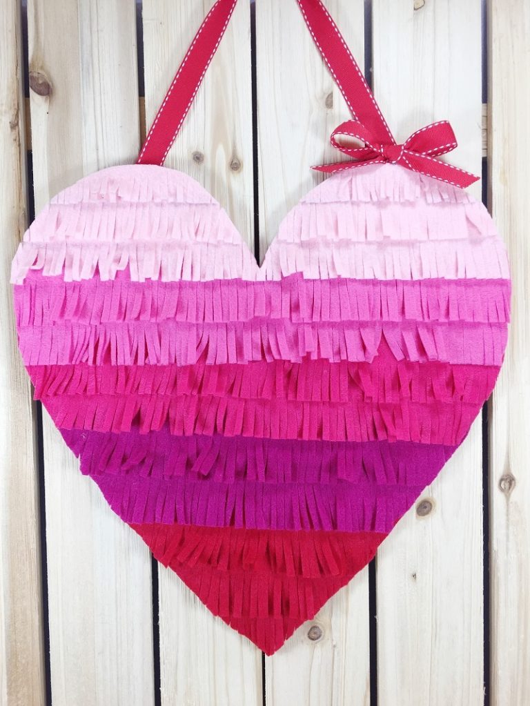 Ombre Felt Fringed Heart for Valentine’s Day | Fun Family Crafts