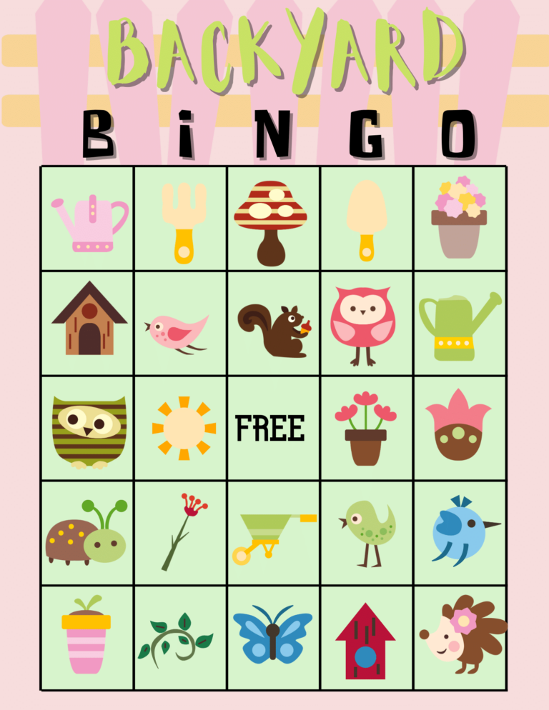 printable backyard bingo fun family crafts