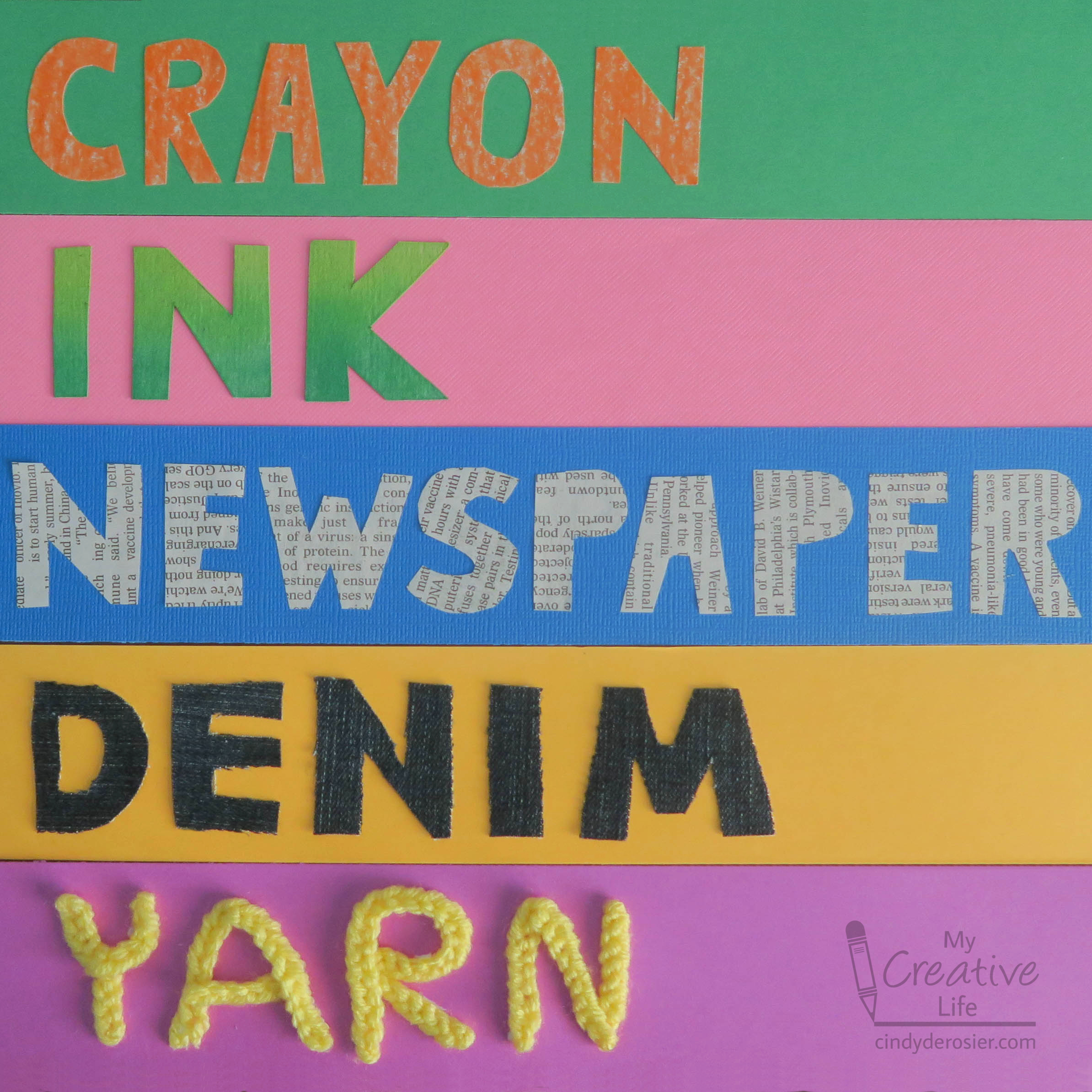 Craft Materials Name Art | Fun Family Crafts