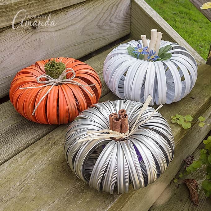 Mason Jar Lid Pumpkins Fun Family Crafts