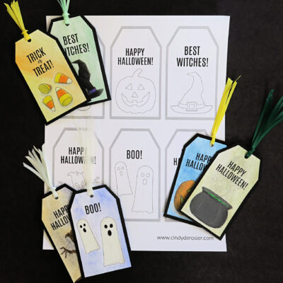 Printable Halloween Tags to Color | Fun Family Crafts