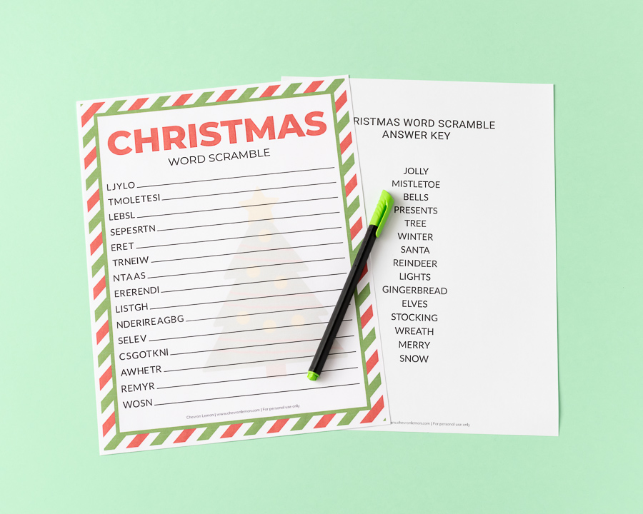 Printable Christmas Word Scramble | Fun Family Crafts
