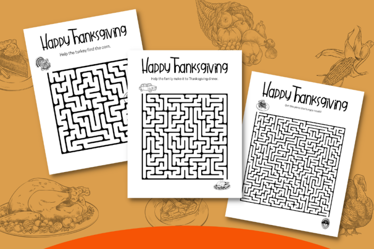 Printable Thanksgiving Mazes | Fun Family Crafts