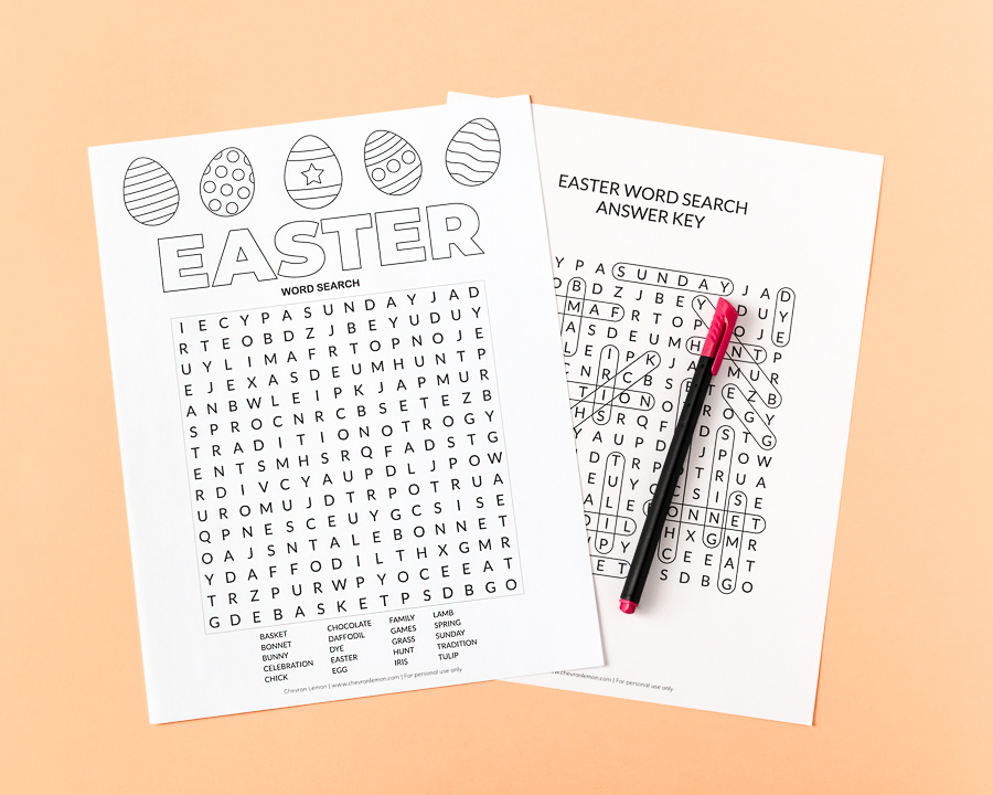 Easter Bunny Word Search