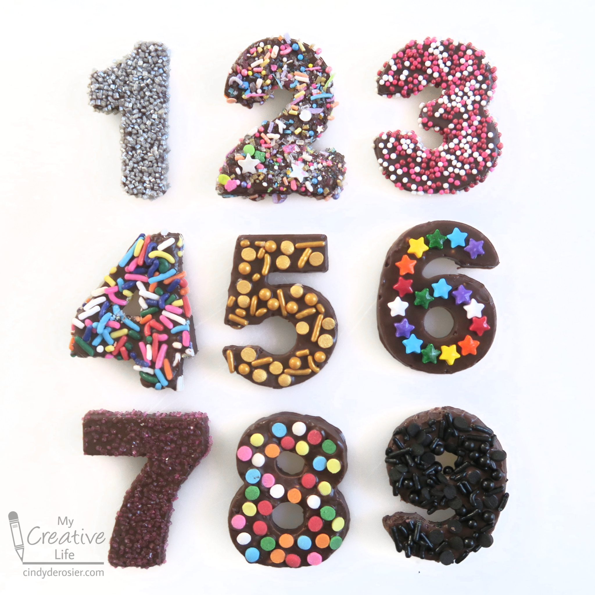 Snack Number Color Edible Numbers with Sprinkles | Fun Family Crafts