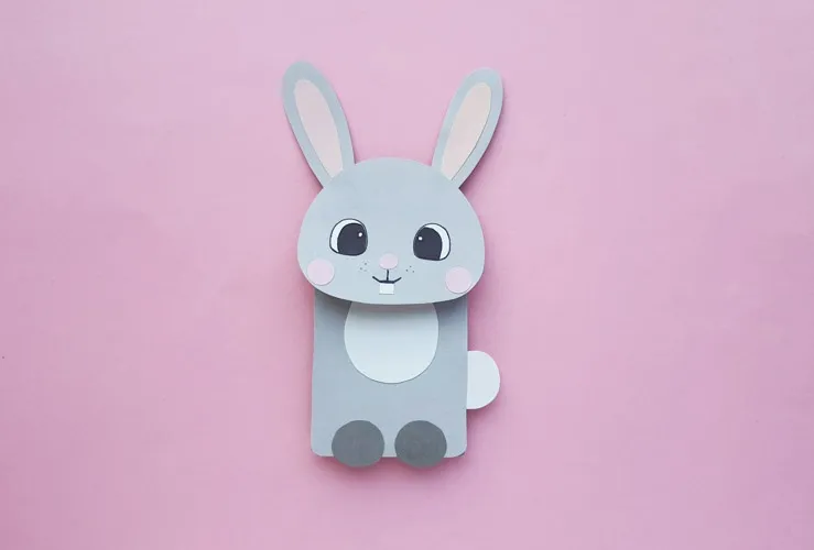 Bunny paper bag puppet fun family crafts