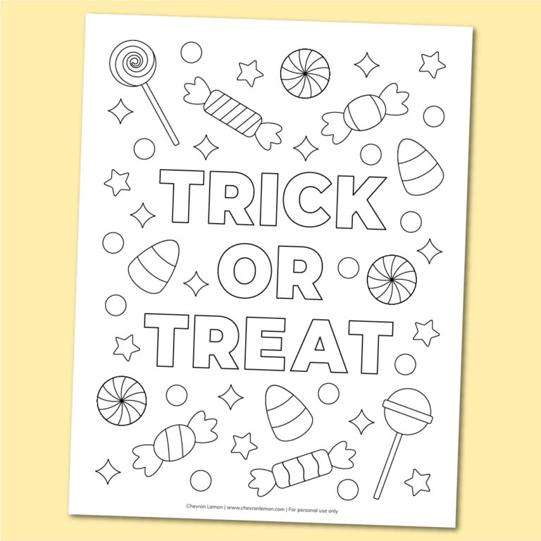 Trick or Treat Coloring Page | Fun Family Crafts