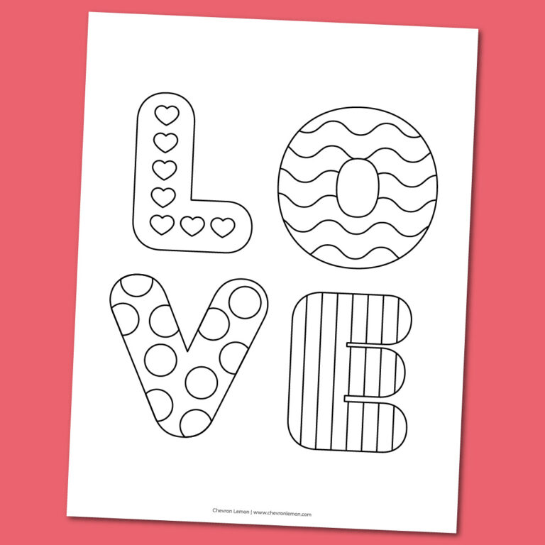 Printable Love Coloring Page | Fun Family Crafts