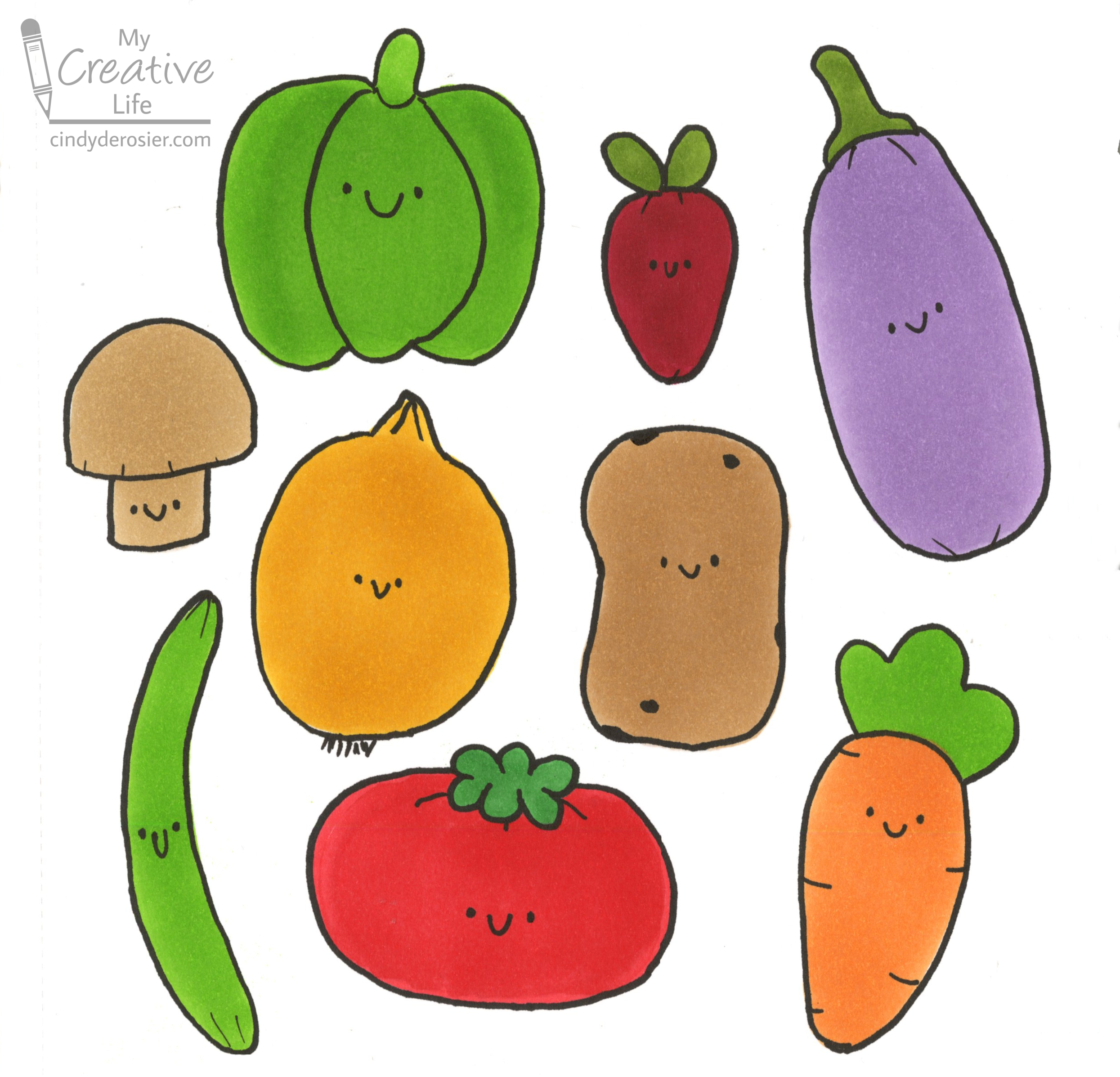 Minimalist Vegetable Drawings · Creative Fabrica