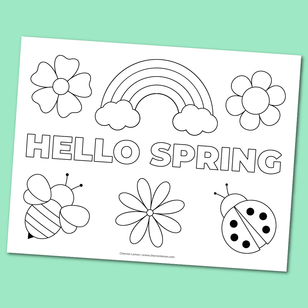 Printable Hello Spring Coloring Page | Fun Family Crafts
