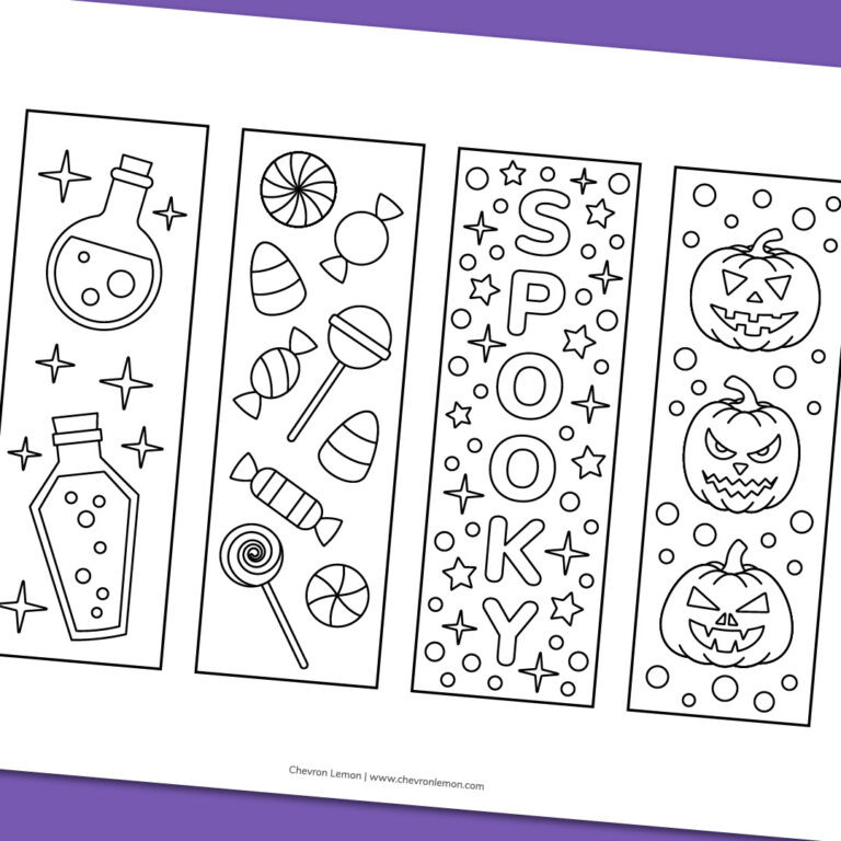 Free printable Halloween coloring bookmarks | Fun Family Crafts